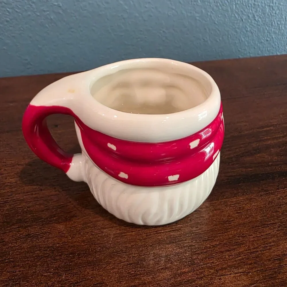 1950s Style Vintage SANTA Red cheeks Pottery Barn Ceramic Mug 2011 Christmas